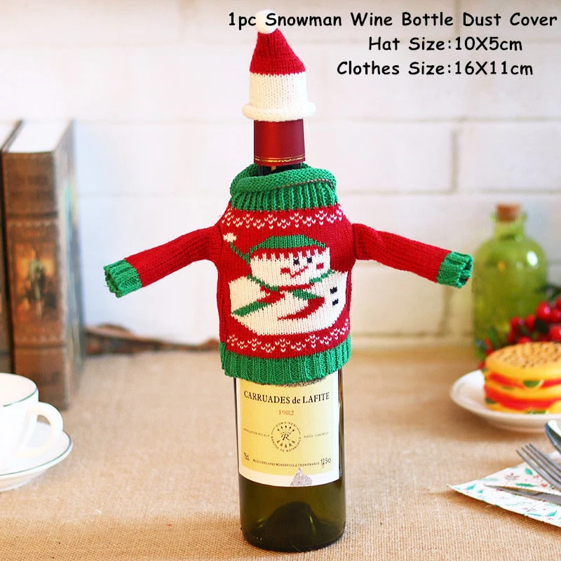 HULIANFU   Xmas Wine Bottle Dust Cover Noel Navidad Christmas Decoration for Home Dinner Decor Christmas Gift Tree Ornament New Year 2026 - Deanwangkt