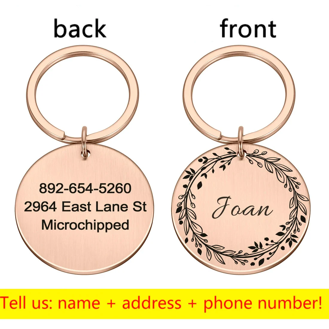 HULIANFU Personalized Dog Cat Pet ID Tags  Engraved Cat Puppy  Pet ID Name Number Address Collar Tag Pendant Pet Accessories - Deanwangkt