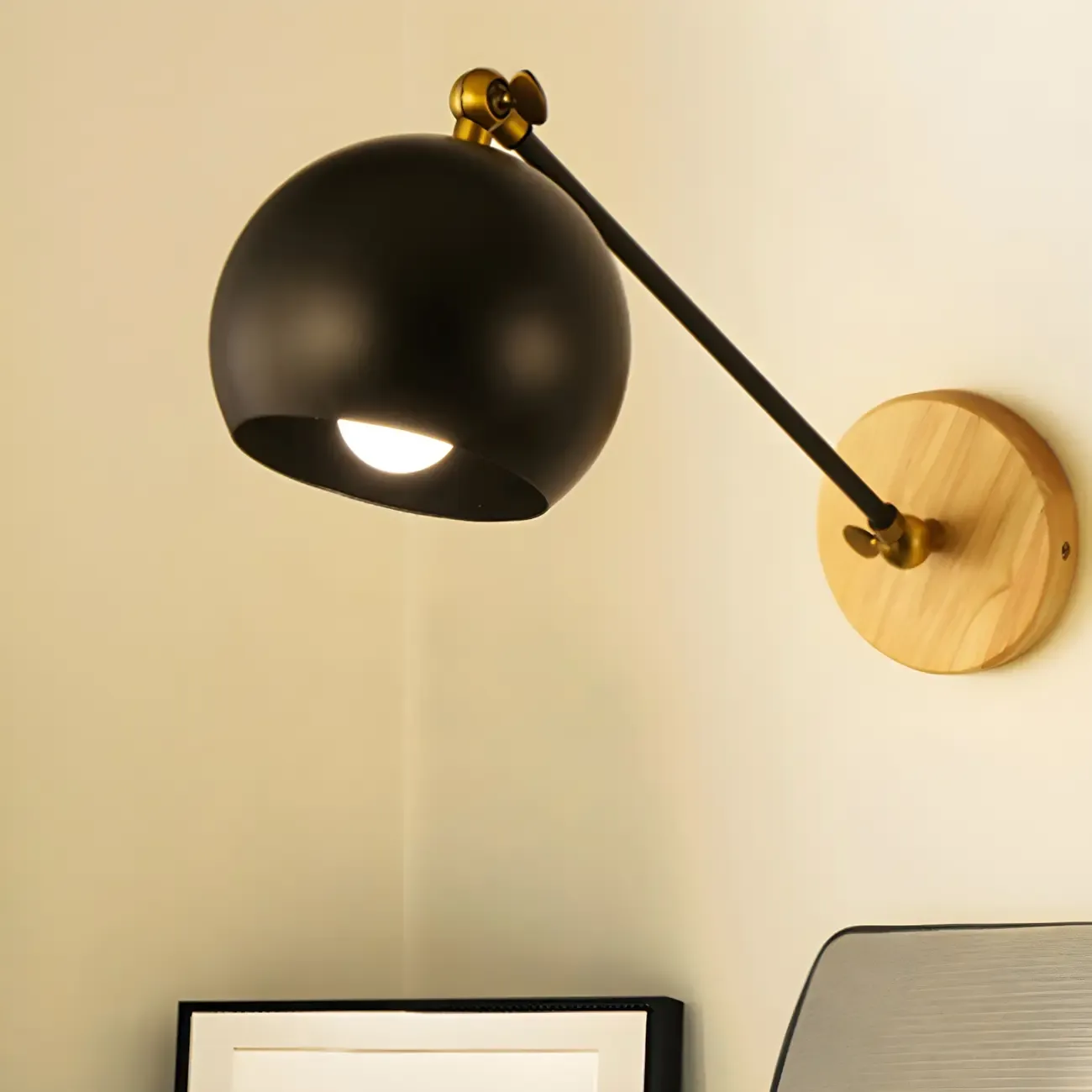 Modern Black Adjustable LED Wall Sconce Fixture