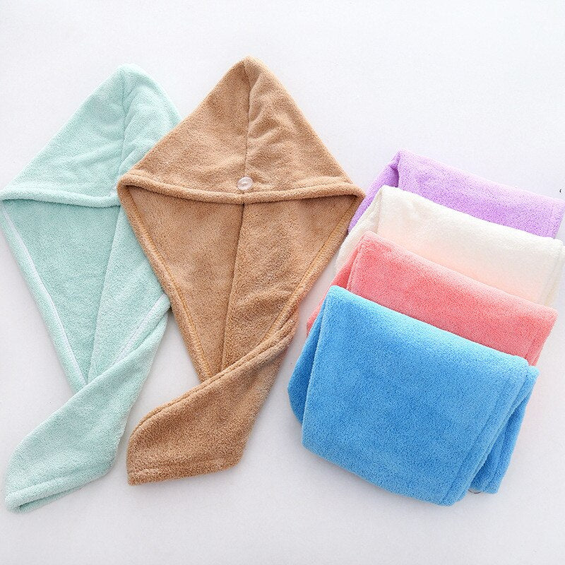 HULIANFU Magic Microfiberrapid drying hair towel towels bathroom Bath Wrap Hat Quick Cap Turban Dry toallas - Deanwangkt