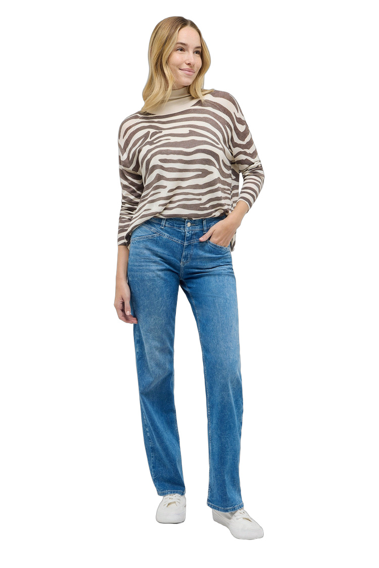 Denim-Hose mit elastischem Material – Rückansicht