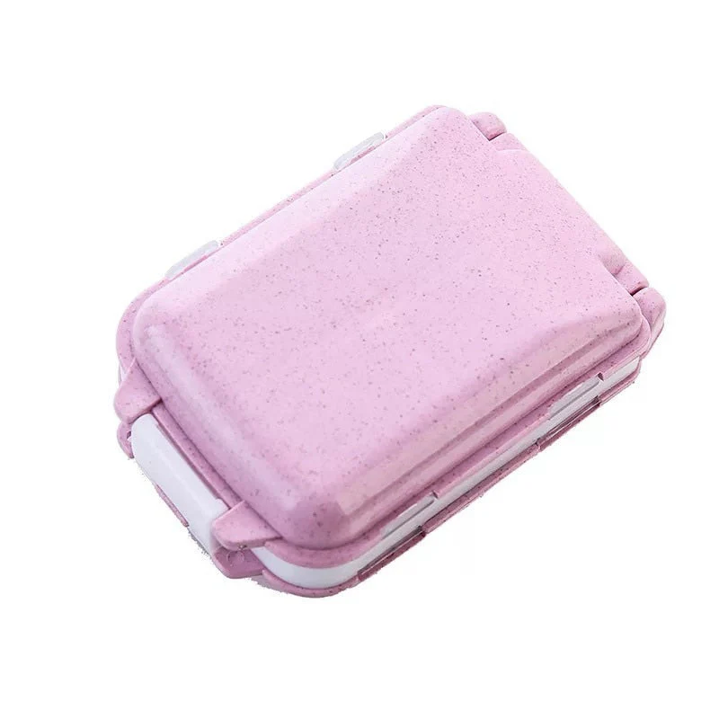HULIANFU Pill Box Wheat Sealed 8 Grids Pill Container Organizer Health Care Drug Travel Divider 7 Day Pill Storage Bag Travel Pill Cases - Deanwangkt
