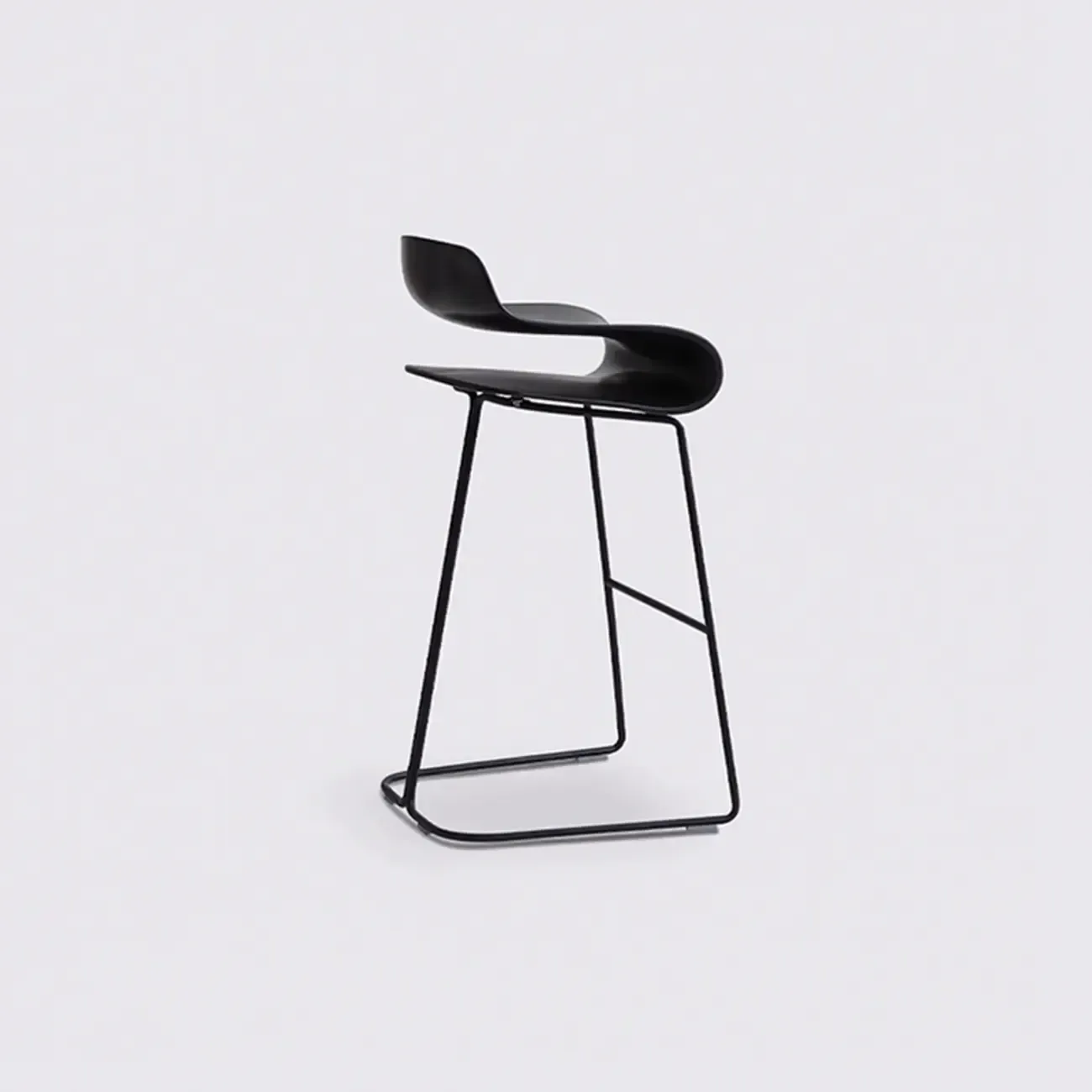 Industrial Plastic Steel Frame Low Back Armless Bar Stool