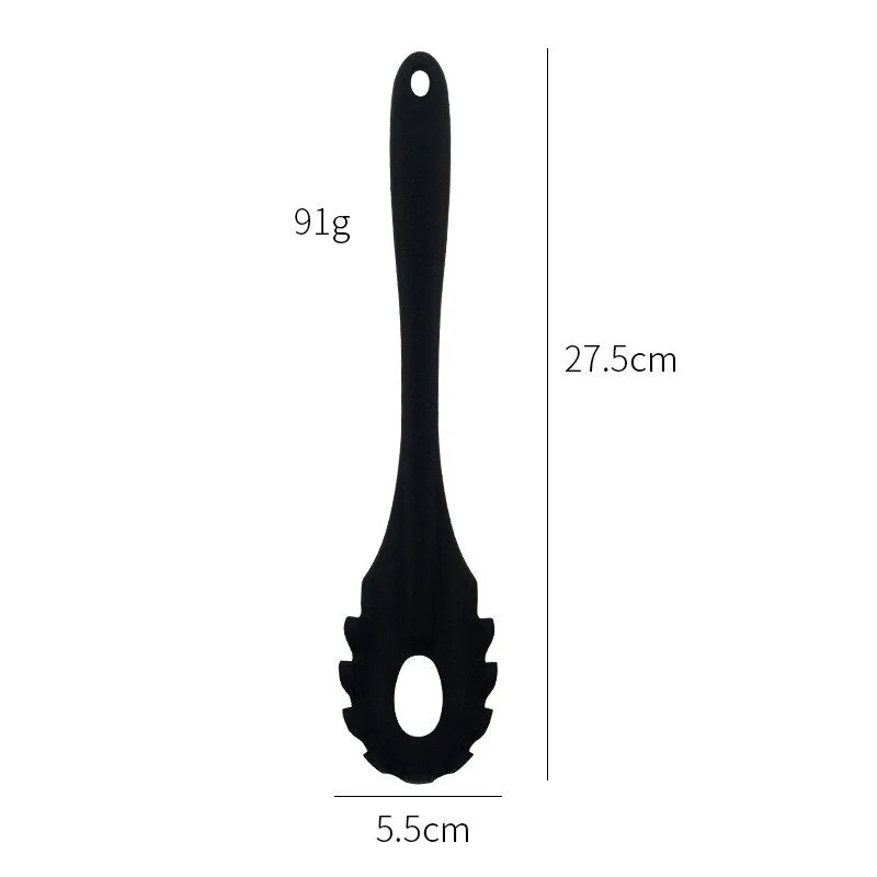 HULIANFU Silicone Pasta Noodle Spoon Pasta Scoop Colander Noodle Spaghetti Ladle Slot Spoon Heat-Resistant Tableware Kitchen Gadget - Deanwangkt