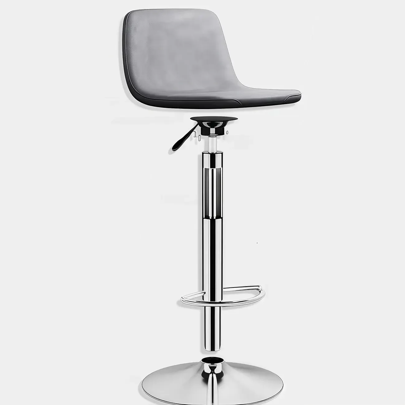Adjustable Leather Bucket Swivel Bar Stools