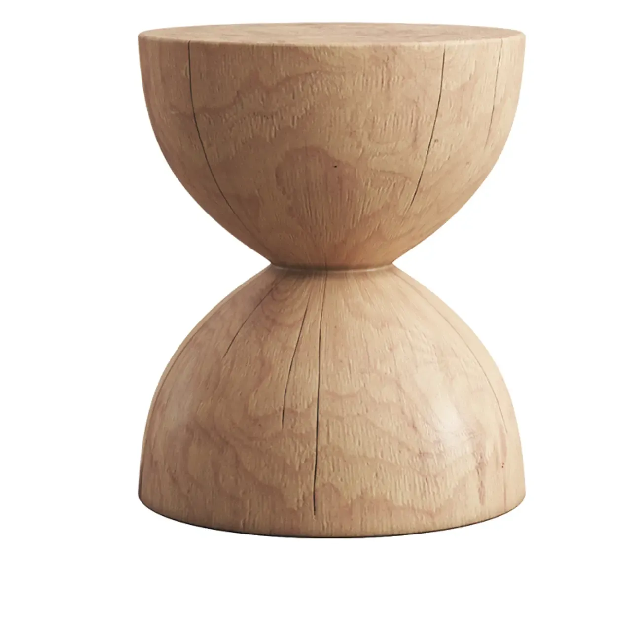 Hourglass Wooden Natural Finish Chairside Table