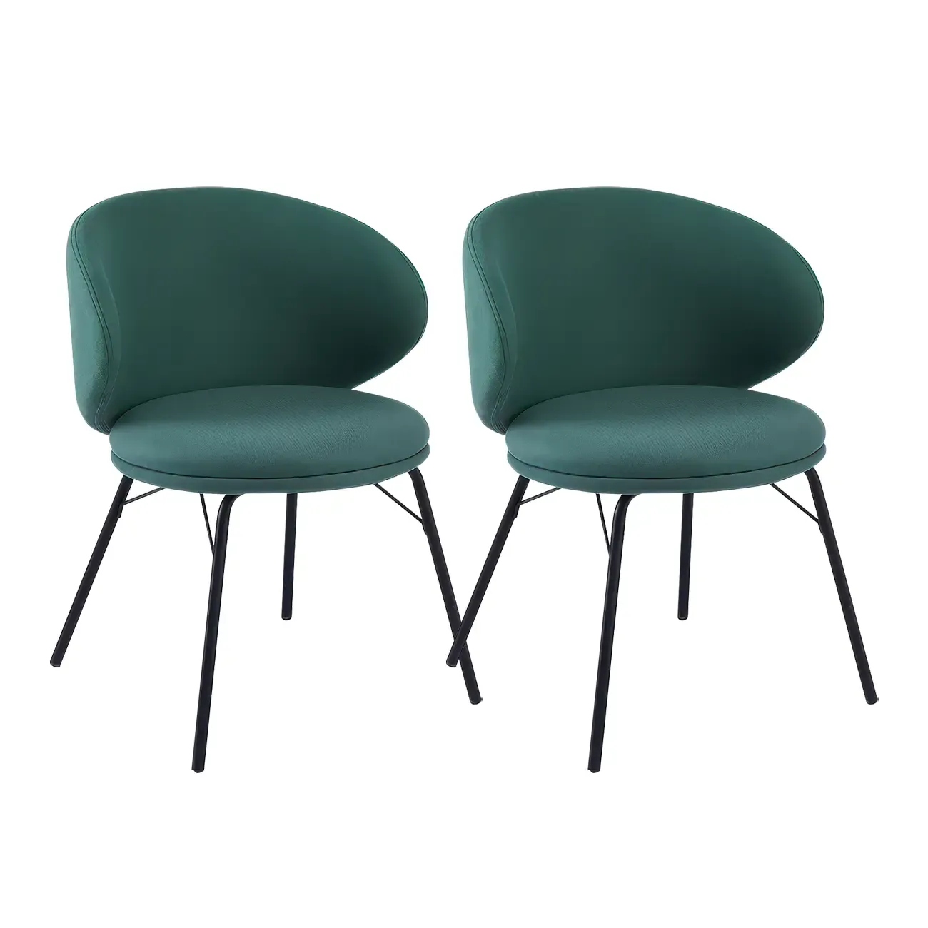 Modern Leathaire Upholstered Metal Leg Dining Chair
