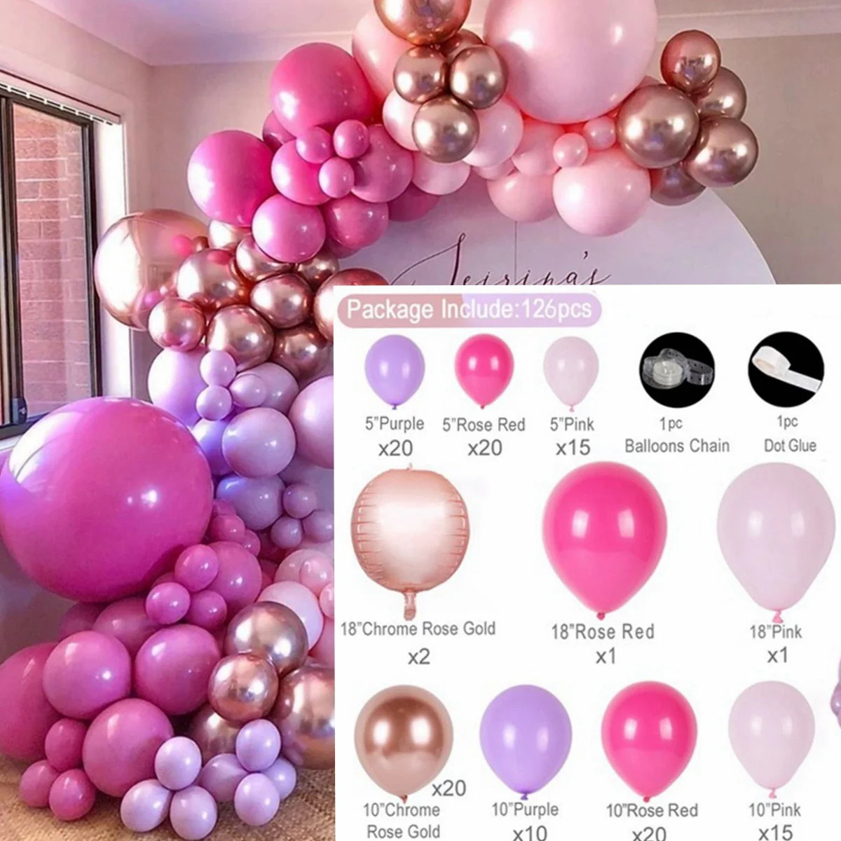 HULIANFU Macaron Pink Balloon Garland Arch Kit Wedding Birthday Party Decoration Kids Globos Rose Gold Confetti Latex Ballon Baby Shower - Deanwangkt