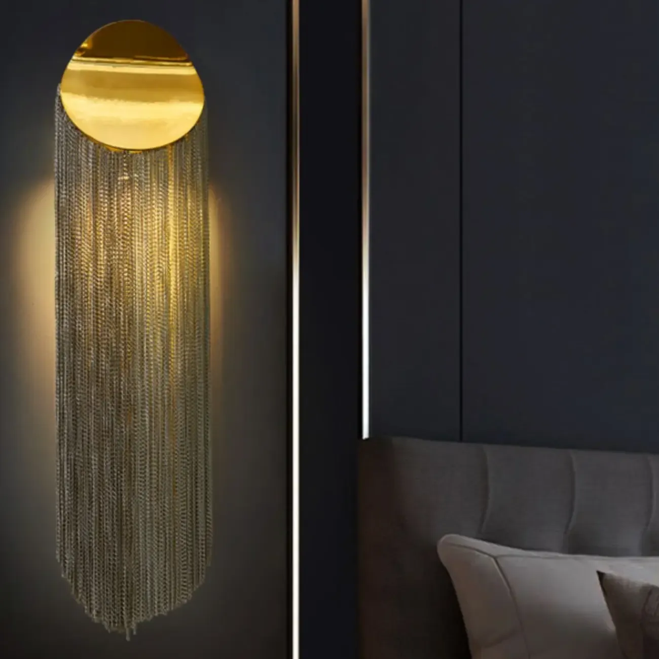 Luxury Metal Wall Light with Ambient Aluminium Shade