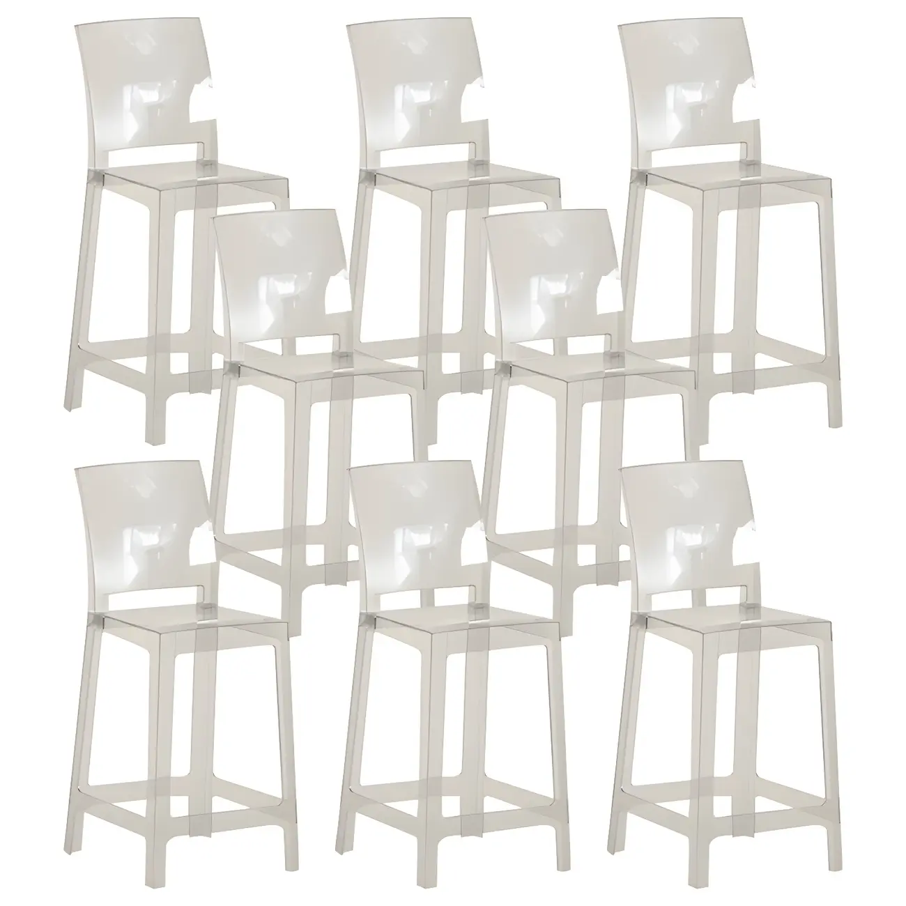Modern Acrylic Smooth Elegant Circular Backrest Bar Stool