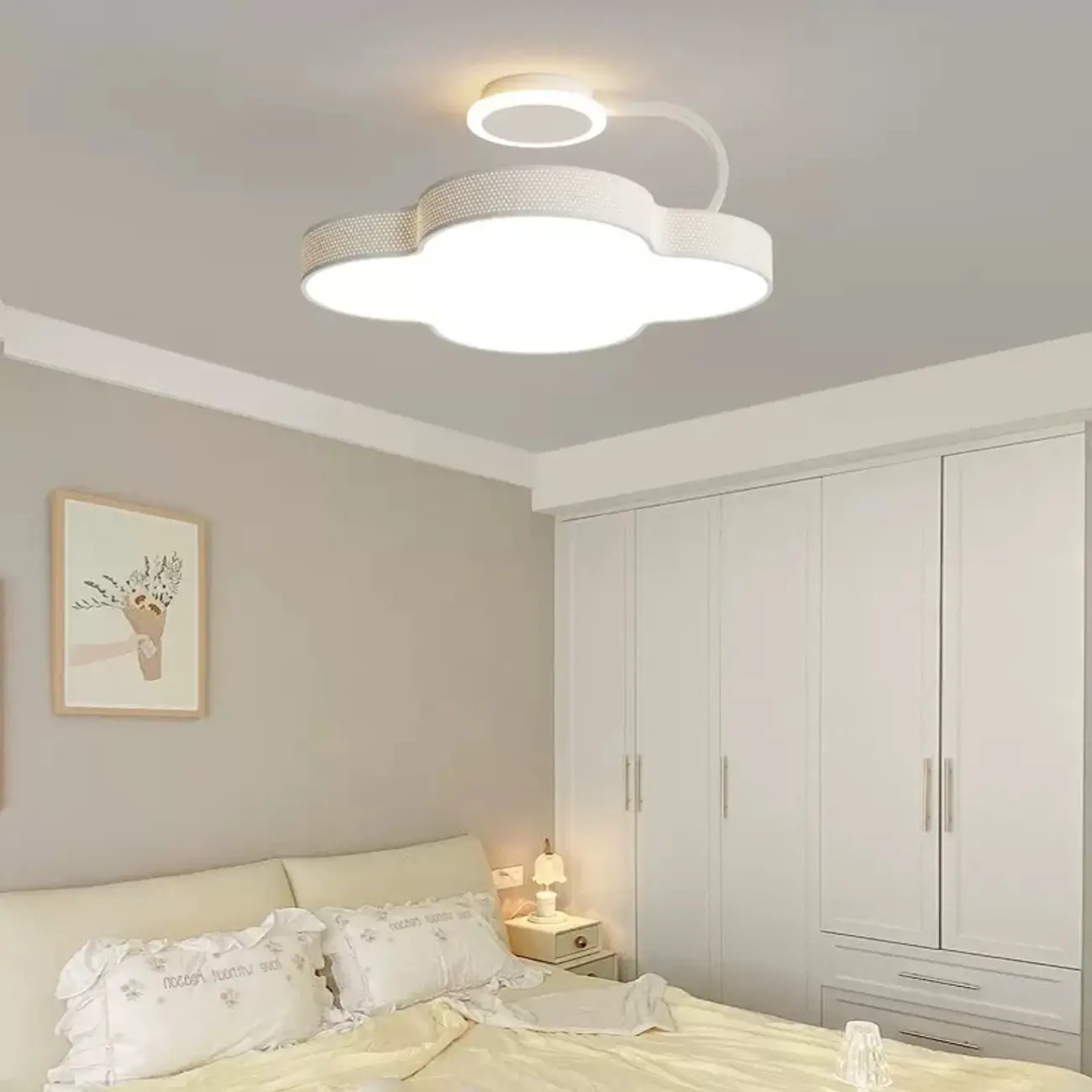 Dimmable Floral LED Ceiling Light with Acrylic Shade