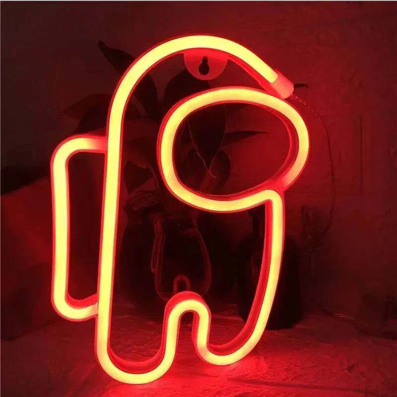 HULIANFU Night Ligh USB Powered Banana Cactus Pineapple Coconut Tree Love Popsicle Hello Rose Led Backplane Neon Lights for Bedroom Decor - Deanwangkt