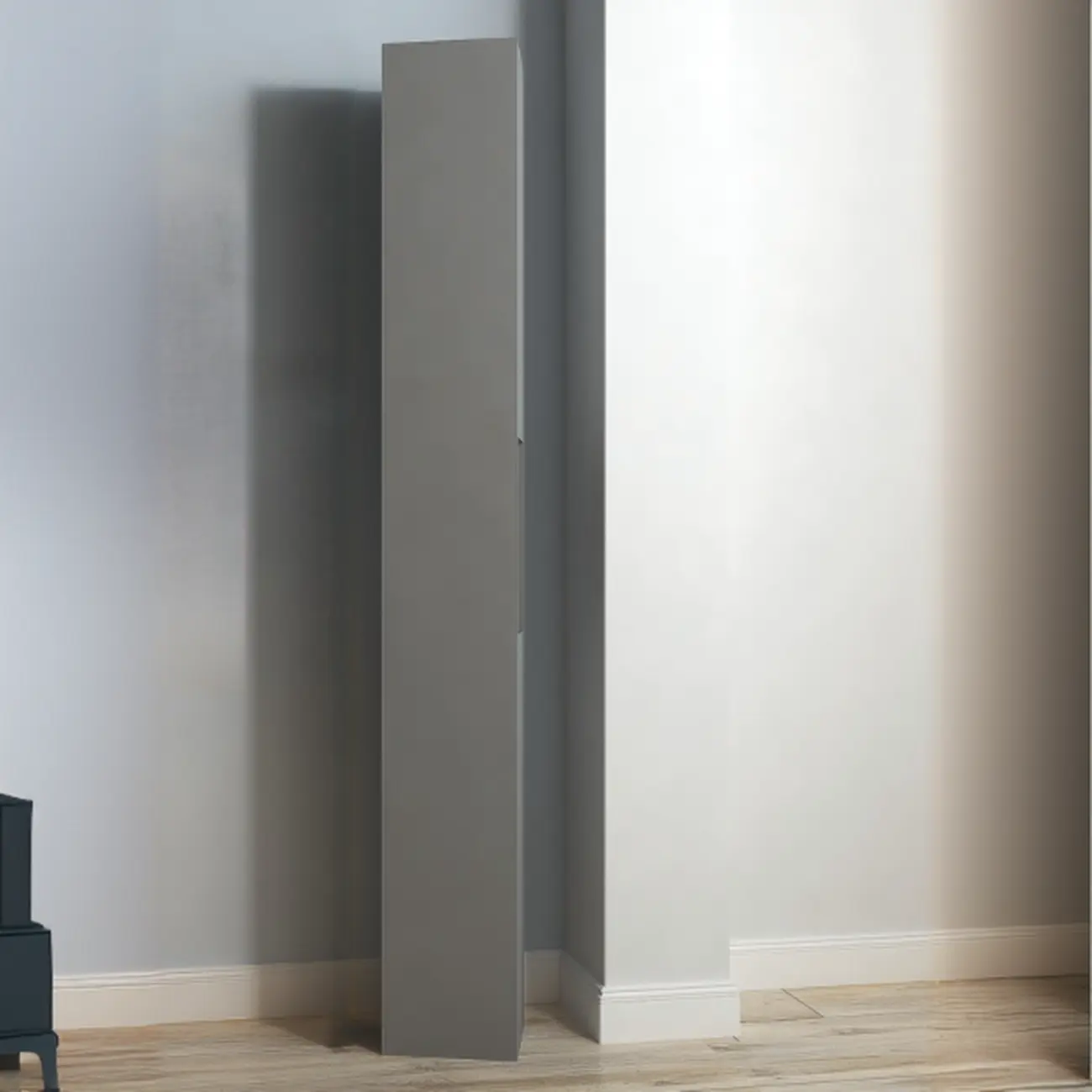 Sleek Modern Rectangle Lumber Tall Shelf Display Cabinet