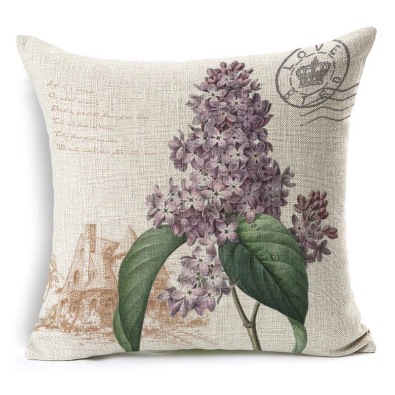 HULIANFU Retro Colorful Flowers Pillows Floral Cushion Pillowcase for Home Decorative Decoration Sofa Cushions Customized - Deanwangkt