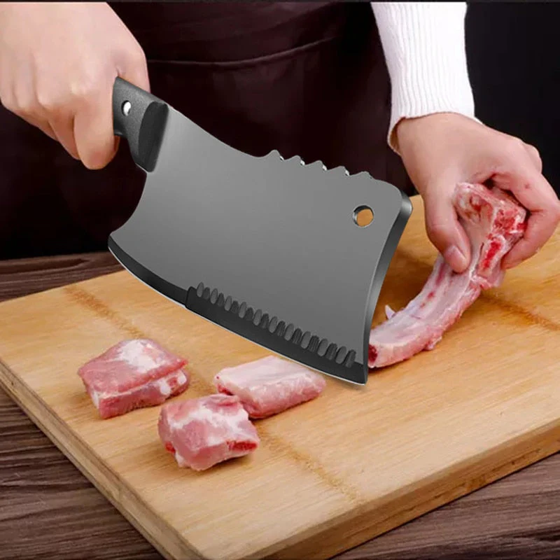 HULIANFU Stainless Steel Butcher Knife Bone Chopping Knife Meat Vegetables Slicing Cleaver High Hardness Kitchen Chef Cutter Tools - Deanwangkt