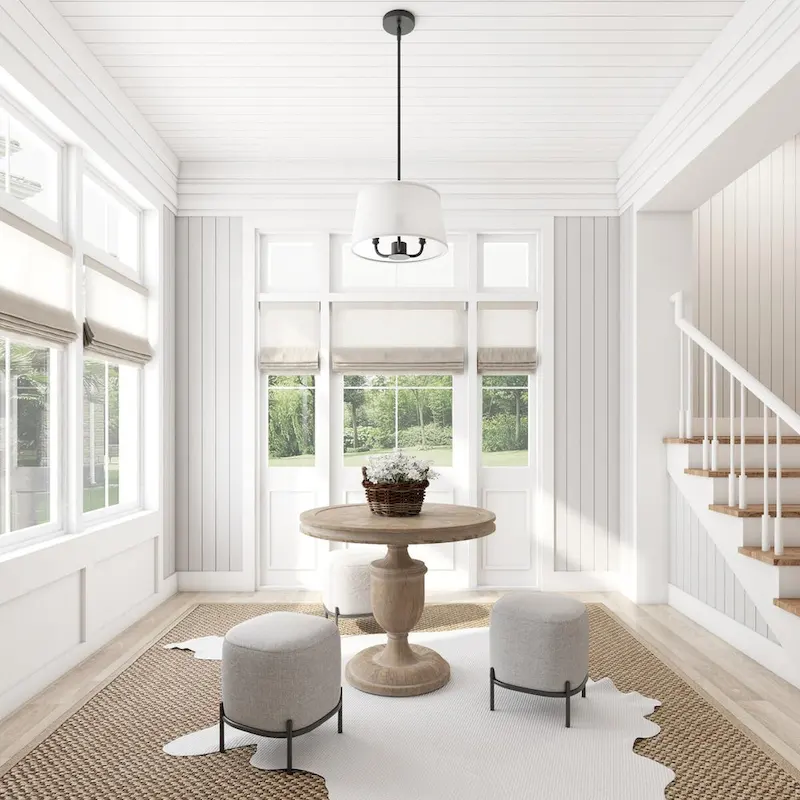 Prominence Home Billet Convertible Pendant/Semi-Flush with Fabric Shades