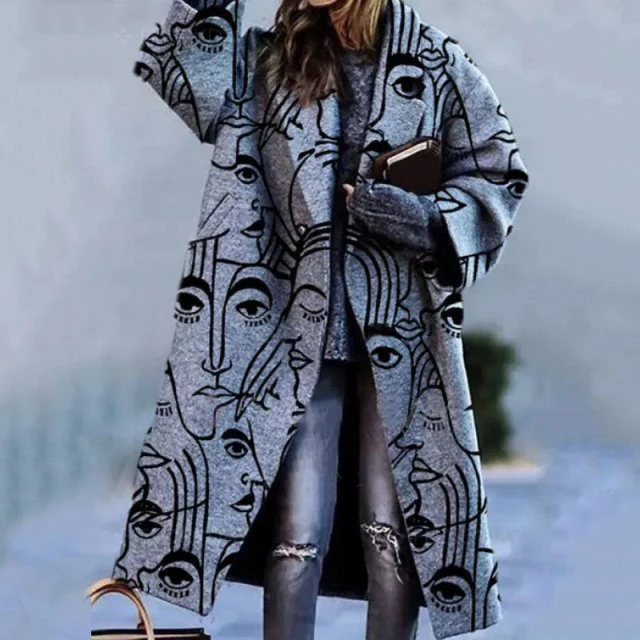 Autumn Winter Long Sleeve Pocket Green Outwear Casual Loose Blend Wool Long Overcoat Women Vintage Button Cardigan Tops Jackets - Deanwangkt