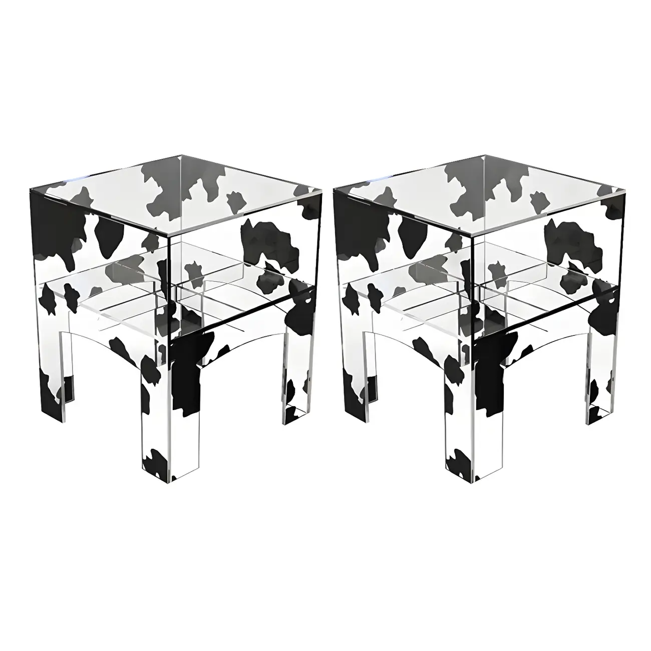 Modern Small Acrylic Nightstand with Drawer
