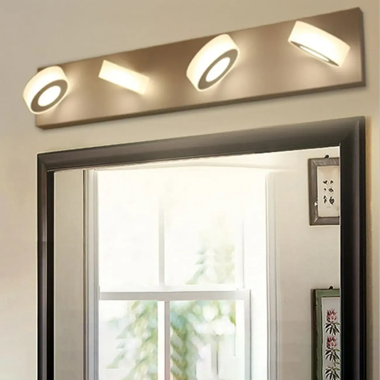 Modern 4 head Circular LED Vanity Light for Bathroom Mirror