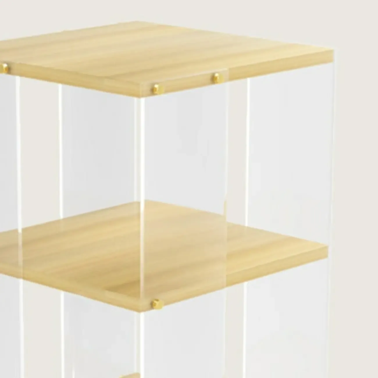 Acrylic 4-Tier Narrow Open Back Bookcase with Wheels