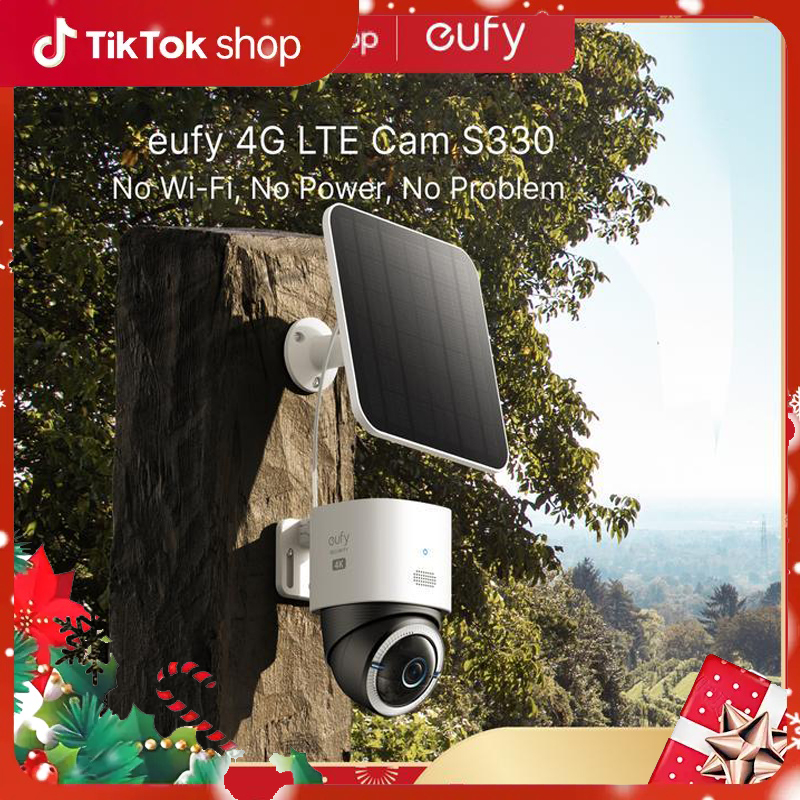 Security 4G LTE Cam S330, 4K Cellular Solar Security Cameras Wireless Outdoor, Pan and Tilt, 4G and Wi-Fi Duo-Mode, AI Tracking, with SIM Card and 32GB SD Card Colorful Automatic｜Spingtok