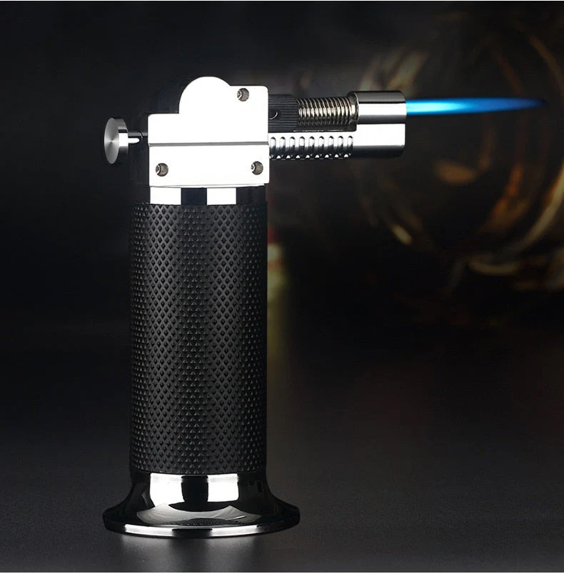 HULIANFU Kitchen Spray Gun Torch Lighter Jet Turbo Outdoor Double Flame Baking BBQ Lighter Windproof Camping Butane Gas Cigar Lighter - Deanwangkt
