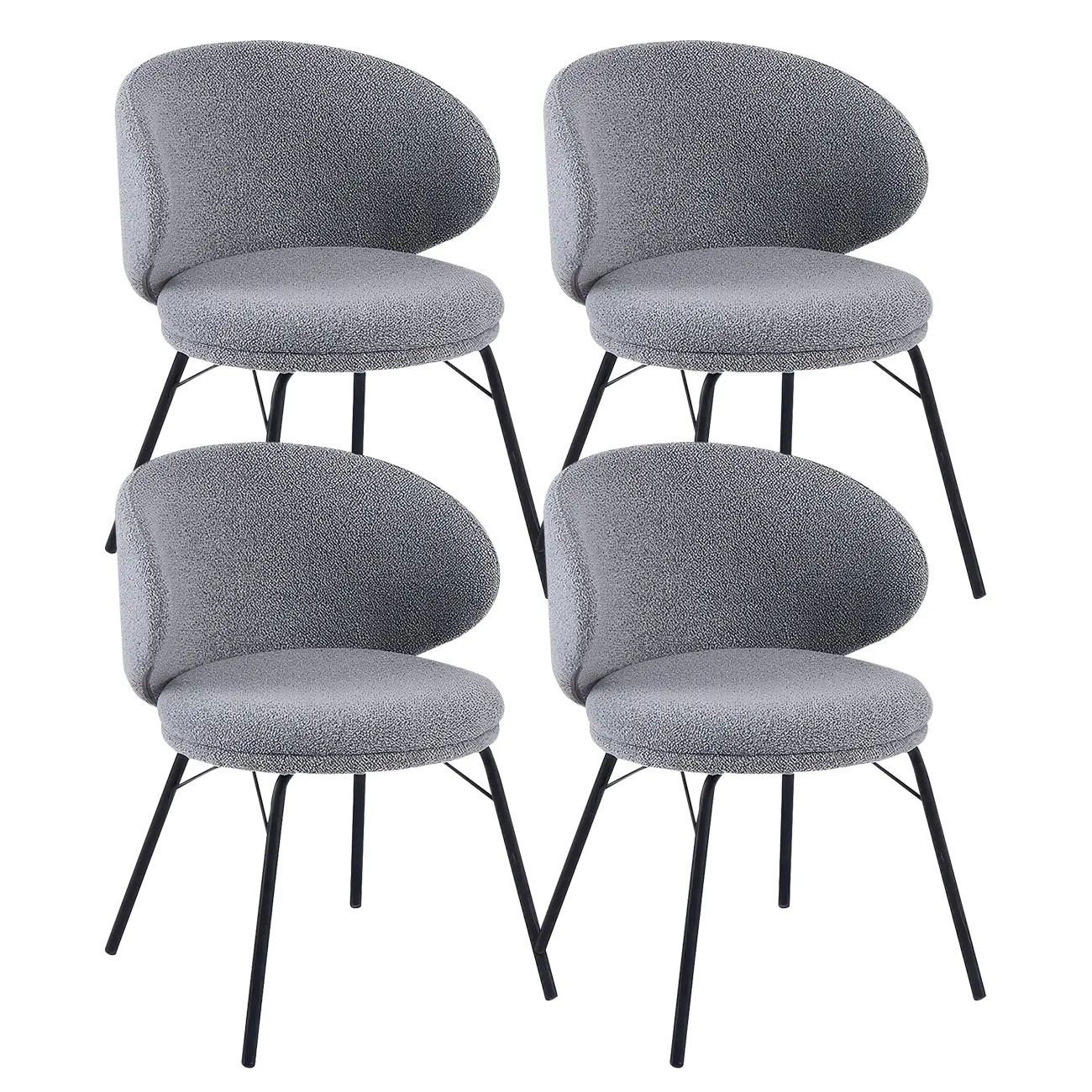 Modern Leathaire Upholstered Metal Leg Dining Chair