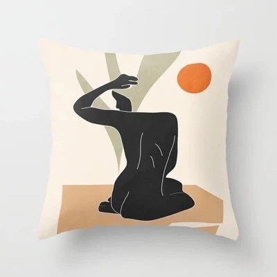 HULIANFU   ZENGA Geometric Abstract Cushion Cover Tropic Modern Art Brown Throw Pillow Cover Double Side Print Decorative Cushion For Sofa - Deanwangkt