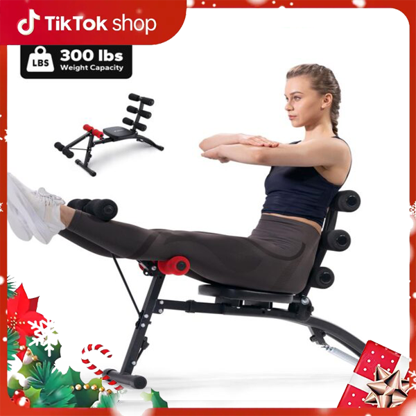 MMERACH Multi-Functional Adjustable Ab Machine Workout Bench Sit Up Machine Push Up Exercise Chair for Home Gym