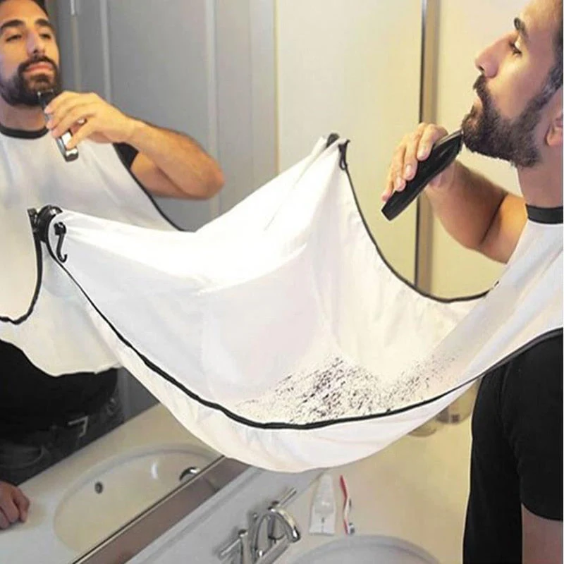 HULIANFU Man Bathroom Apron Men Haircut Storage Waterproof Floral Cloth Male Beard Apron Household Cleaning Male Beard Storage Shelves - Deanwangkt