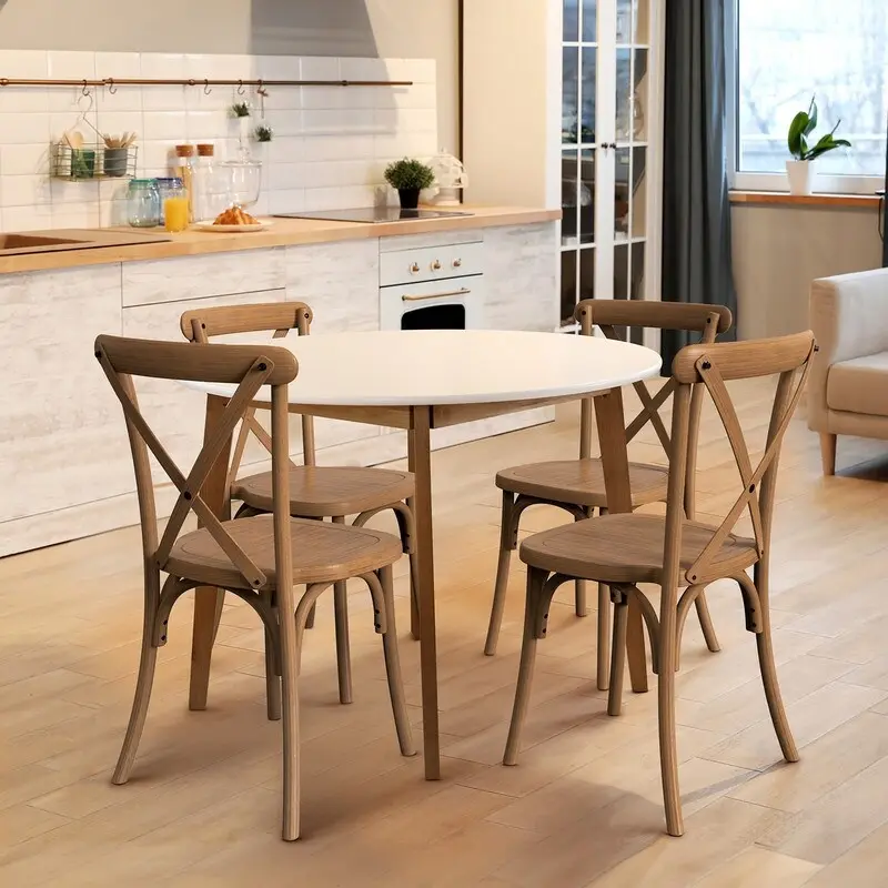 Patio Plastic Stackable Dining Chair Set (Set of 2)