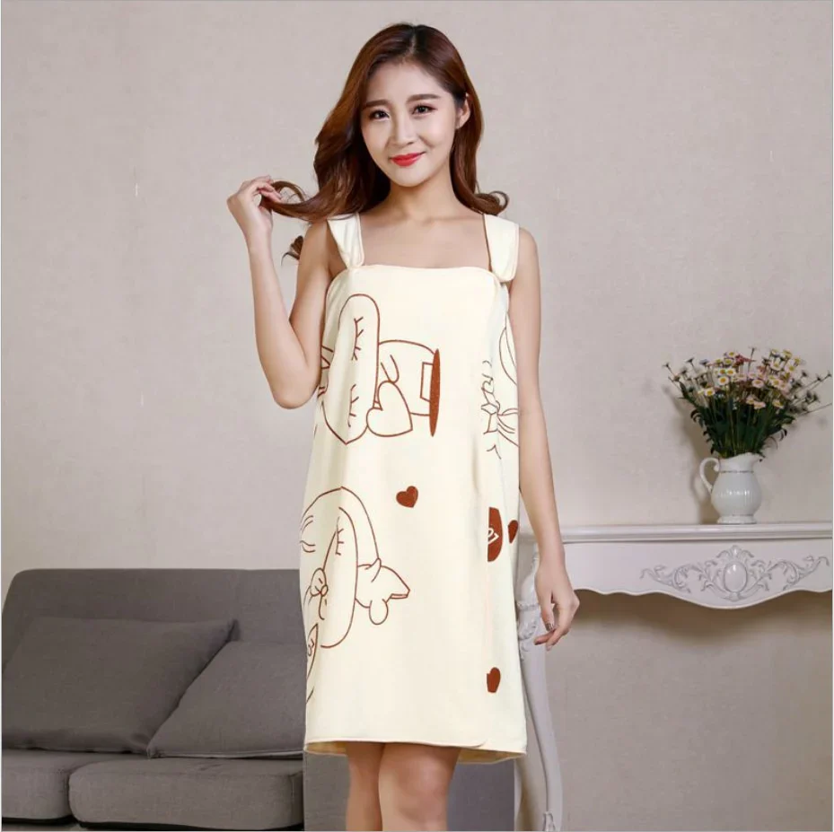 HULIANFU Microfiber Soft Bath Towel Fashion Women Sexy Wearable Quick Dry Magic Bathing Beach Spa Bathrobes Wash Clothing Beach Dresses - Deanwangkt