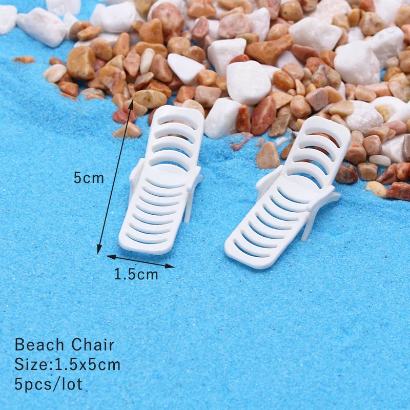 HULIANFU Ocean Beach Style Miniatures Artificial Sunshade Umbella Chair Anchor Micro Landscape For Garden Pastoral DIY Accessories Decor - Deanwangkt