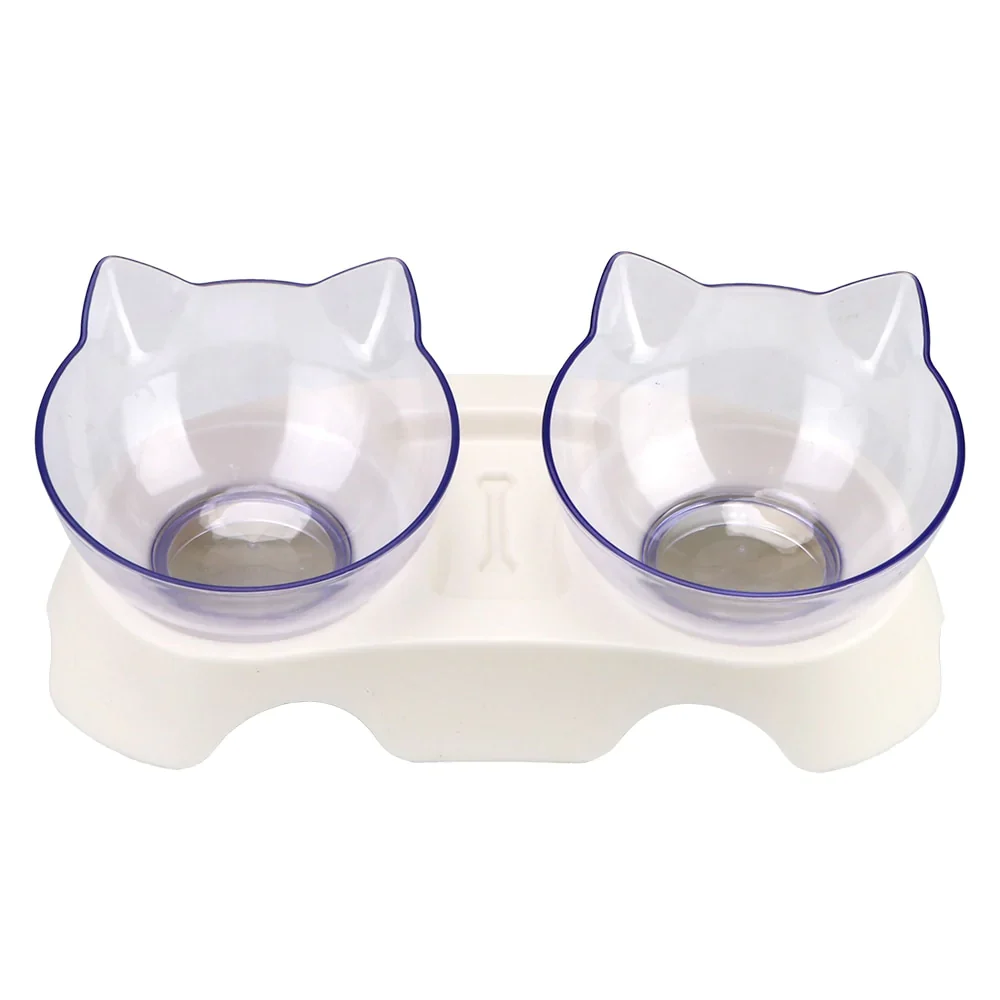 HULIANFU Non-Slip Pet Bowls For Cats Food Cat Water Bowl Double Cat Bowl Dog Bowl Pet Feeding Cat Dogs Feeder Protection Cervical - Deanwangkt