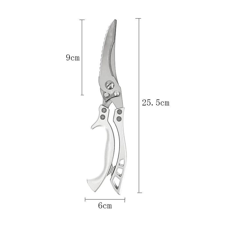 HULIANFU Kitchen Scissors Chicken Bone Scissors Chicken Duck Fish Cutter Shears Stainless Steel Scissors Scale Clean Cook Scissors Knife - Deanwangkt