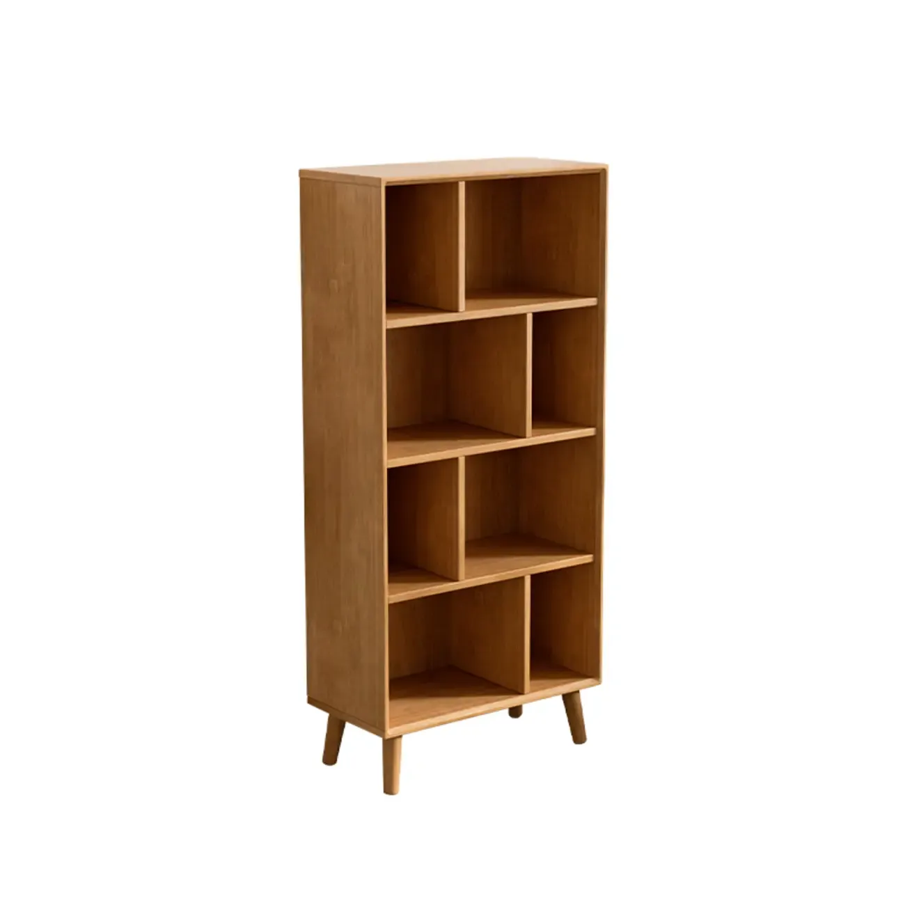 Modern Black Rubberwood Open Rectangle Bookcase