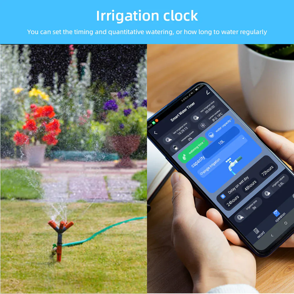 HULIANFU New Tuya Water Flow Monitor WIFI Smart Sprinkler Timer Wireless Water Saving Valve Remote Control Waterting Timer Alexa Google - Deanwangkt