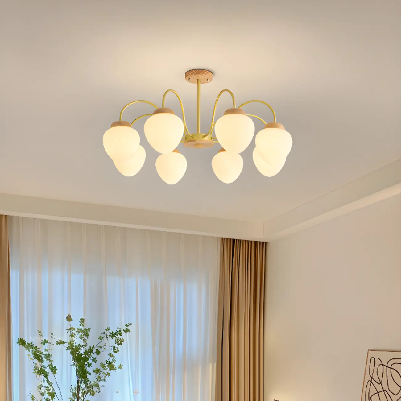 3/5/8-Light Modern Globe Ceiling Chandelier with Glass Shades