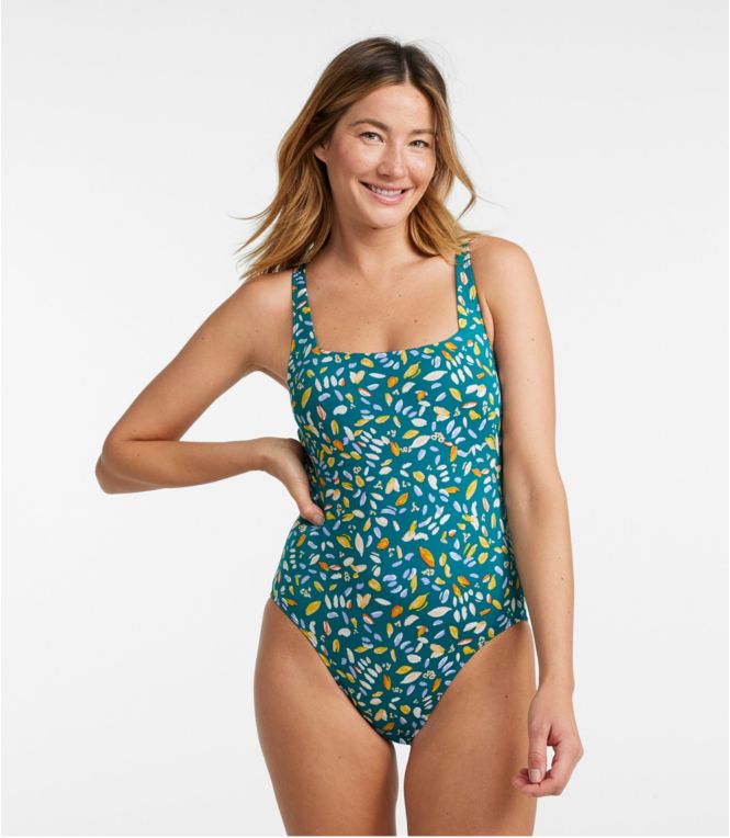 Women's New Currents Swimwear, Squareneck Tanksuit, Print