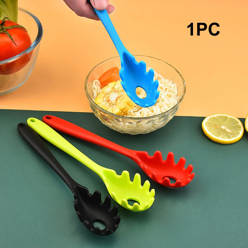HULIANFU Practical Cooking Tool  Bottom Noodle Multifunctional Spoon Soft Silicone Ergonomic Pasta Fork Home Kitchen Mini Portable - Deanwangkt