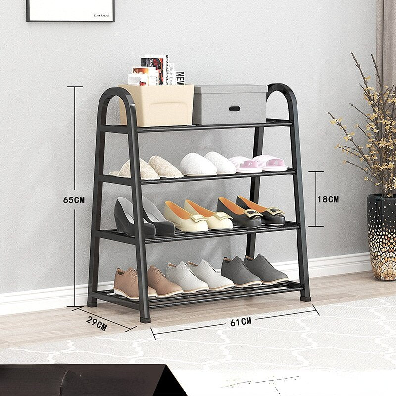 HULIANFU Shoe rack creative light luxury wind dust-proof storage shoe rack dormitory stainless steel - Deanwangkt