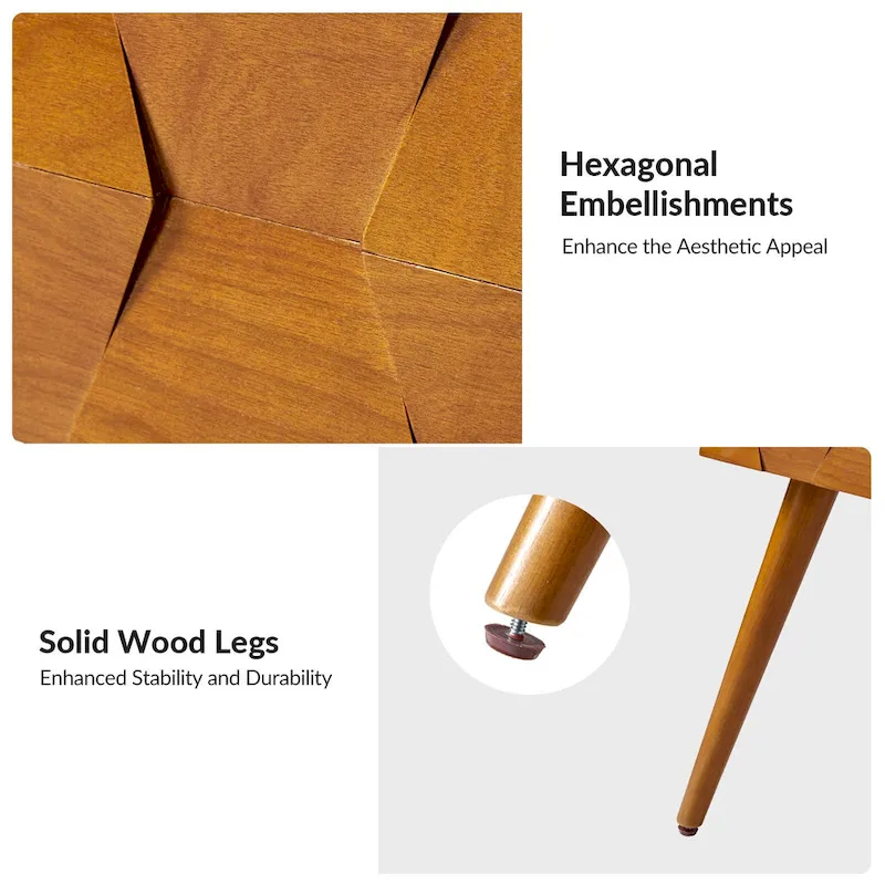 Julian Mid-century Modern End Table with Charging Station by HULALA HOME