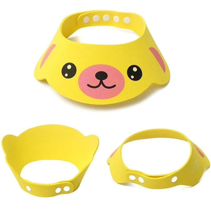 HULIANFU New Kids Bath Visor Hat,Adjustable Baby Shower Cap Protect Shampoo, Hair Wash Shield for Children Infant Waterproof Cap - Deanwangkt