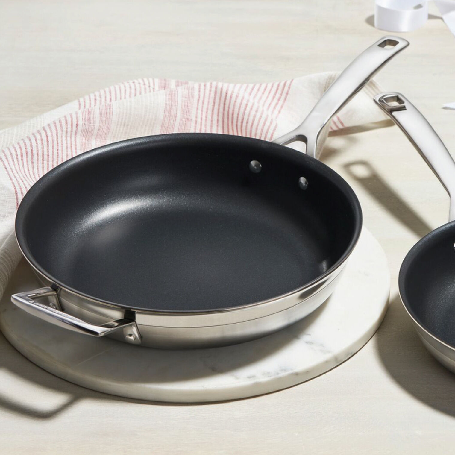 Classic Stainless Steel 2-Piece Non-stick Frying Pan Set