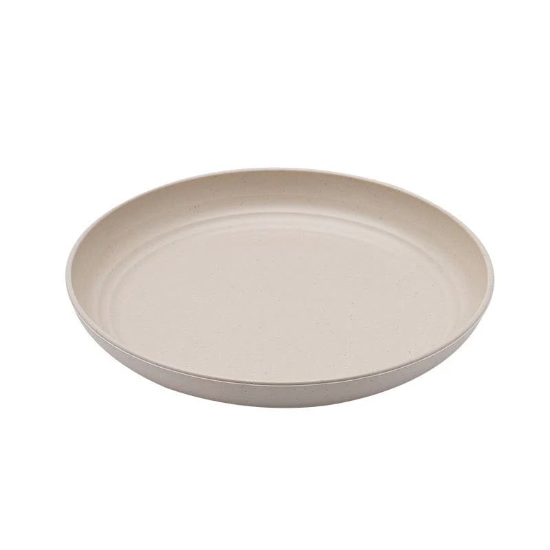 HULIANFU Kitchen Plastic Plates Wheat Straw Food Sauce Dish Taste Board Snack Fruit Plates Round Household Dishes Modern Dinner Plates - Deanwangkt