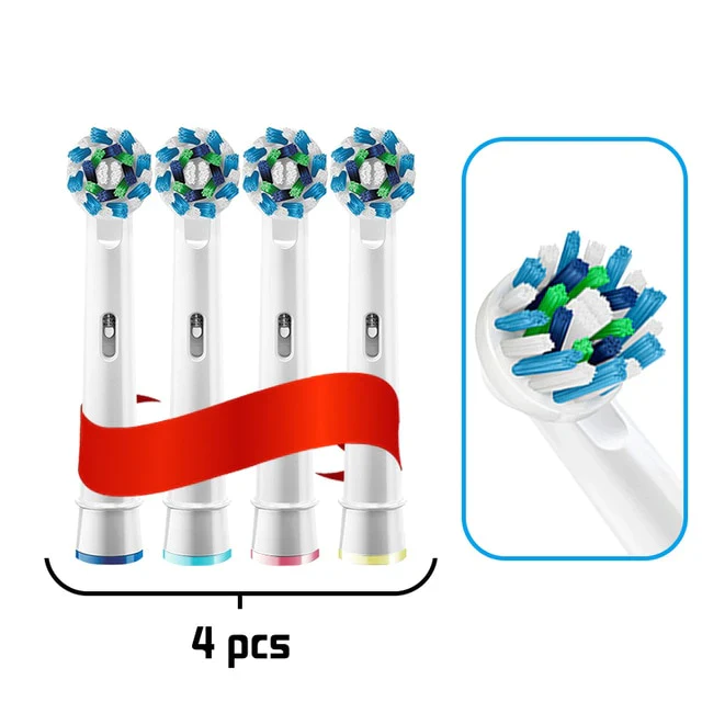 HULIANFU Oral B Electric Toothbrush Heads Replaceable Brush Heads For Oral B Electric Advance Pro Health Triumph 3D Excel Vitality 4pcs - Deanwangkt