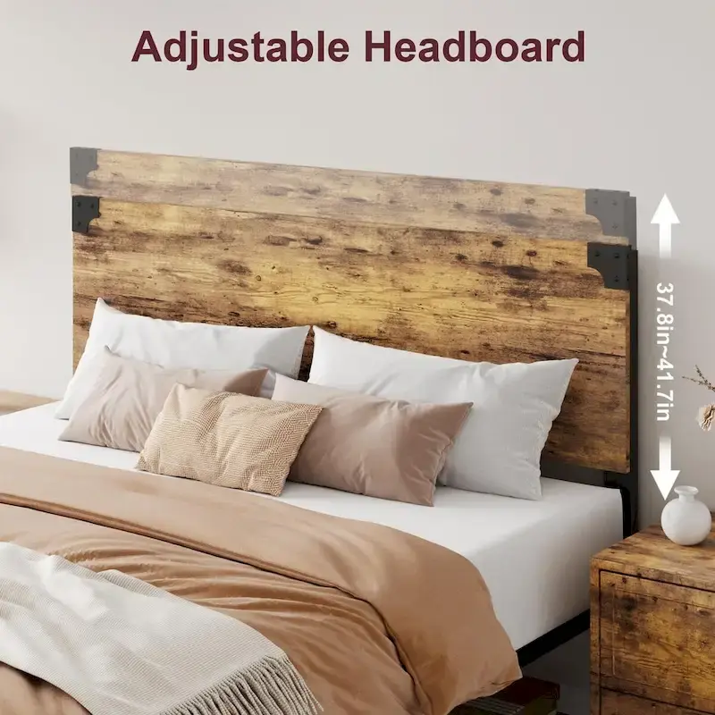 Bed Frame with with Wood Headboard