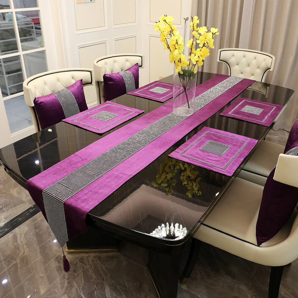 HULIANFU Table Runner Wedding Pillowcase Napkin Floral Tablecloth Decoration European Tasseled For Home Party Christmas camino de mesa - Deanwangkt