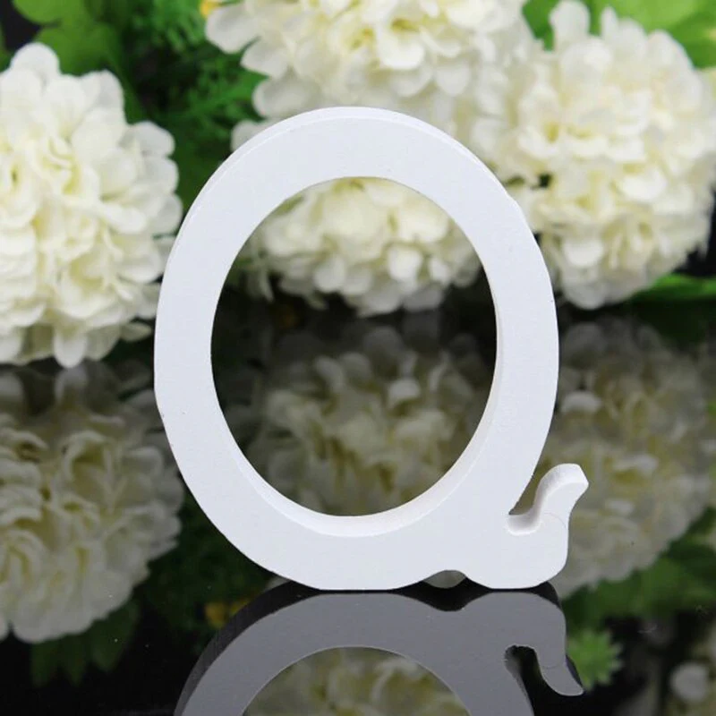 HULIANFU White Wood Letter Alphabet DIY Personalised Name Design Art Crafts Free Standing Xmas Birthday Wedding Party Home Decoration - Deanwangkt