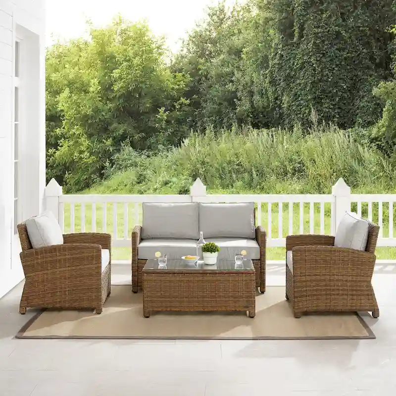 Crosley Bradenton 4Pc Outdoor Wicker Conversation Set
